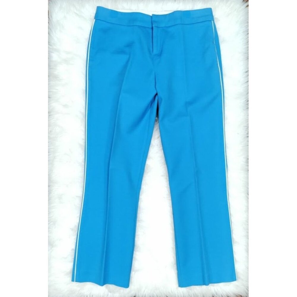 Crosby Blue Preppy Casual Office White Side Stripes Tailored Pants Women's 4